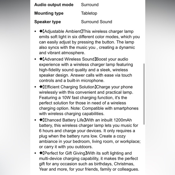 LED Wireless Charging Speaker NEW - Picture 6 of 6